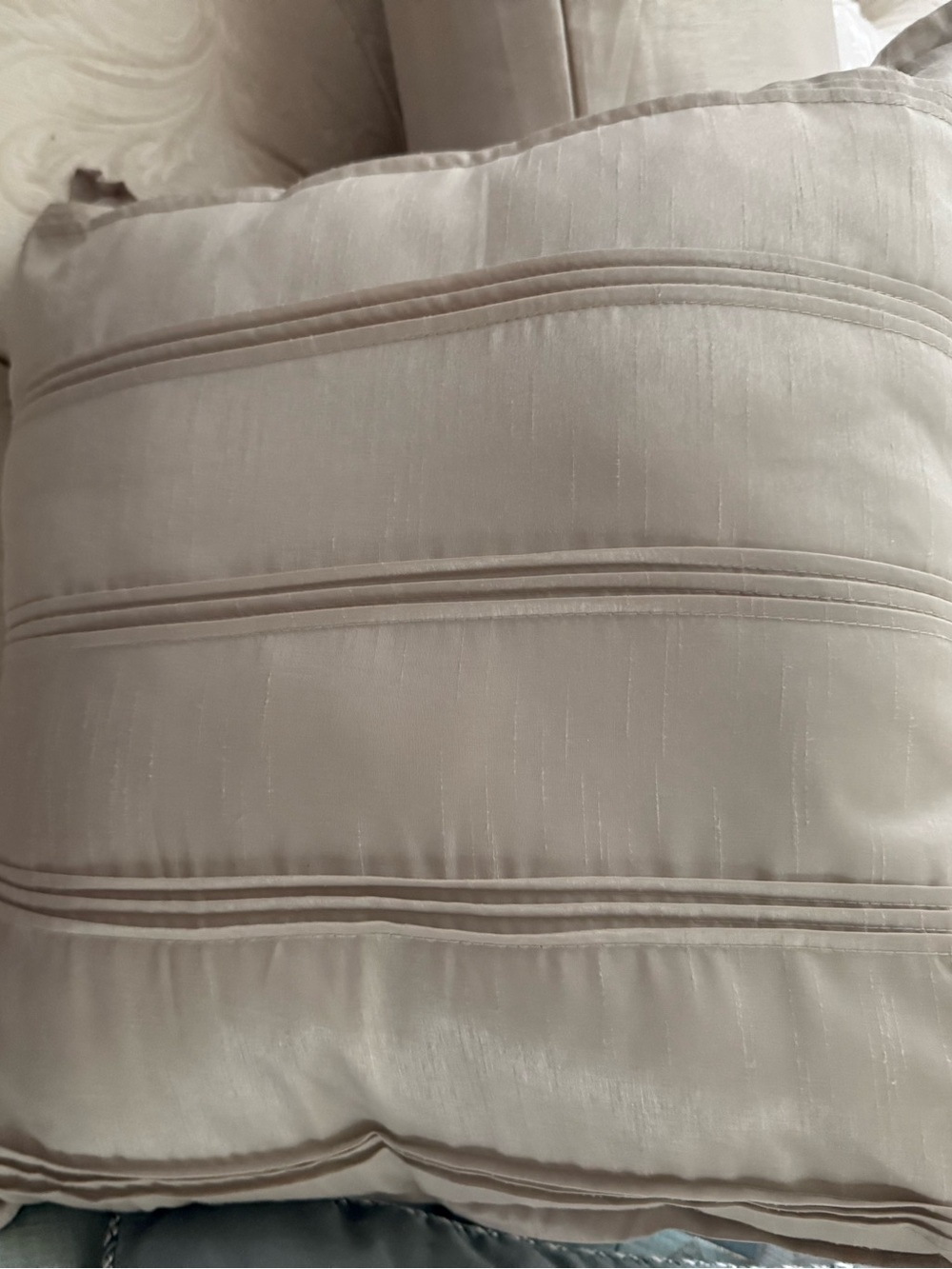 Neutral Cream Stripe Decorative Throw Pillow - Unbranded